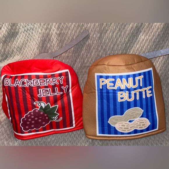 Peanut Butter & Jelly costumes 2 Adult -One Size with Matching Hats - Picture 2 of 7